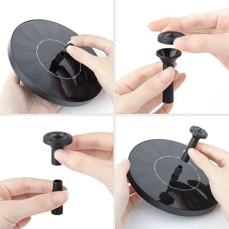 Saulės vandens fontanas baseinas terasa sodo apdaila lauko dekoras Saulės siurblys dekoratyvinis fontanas interjeras (16 cm)