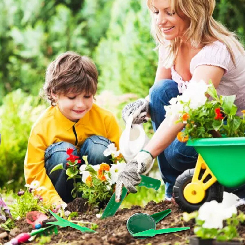 4 db Kerti átültetés ültető szerszámkészlet Növénymagvető Állítható Vetőgép Kézi Virág Fű Vető Szerszámok