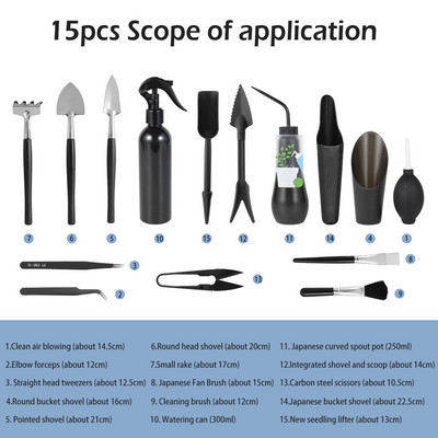Sada záhradného náradia, sada záhradných kvetináčov, plastový multifunkčný ručný nástroj na pestovanie rastlín s ergonomickou rukoväťou pre balkón a nádvorie, kvetináč...
