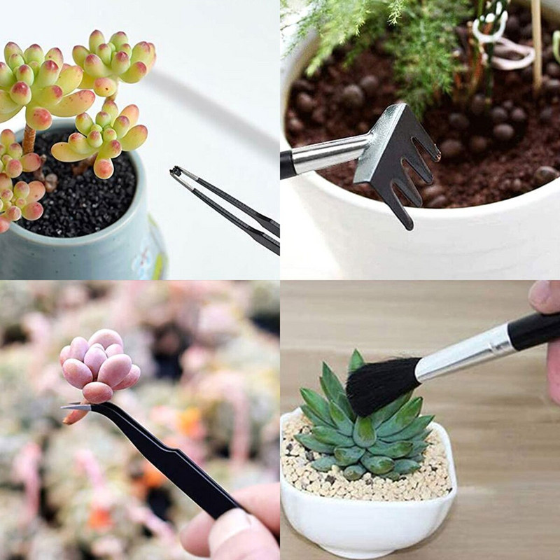 Sada záhradného náradia, sada záhradných kvetináčov, plastový multifunkčný ručný nástroj na pestovanie rastlín s ergonomickou rukoväťou pre balkón a nádvorie, kvetináč...