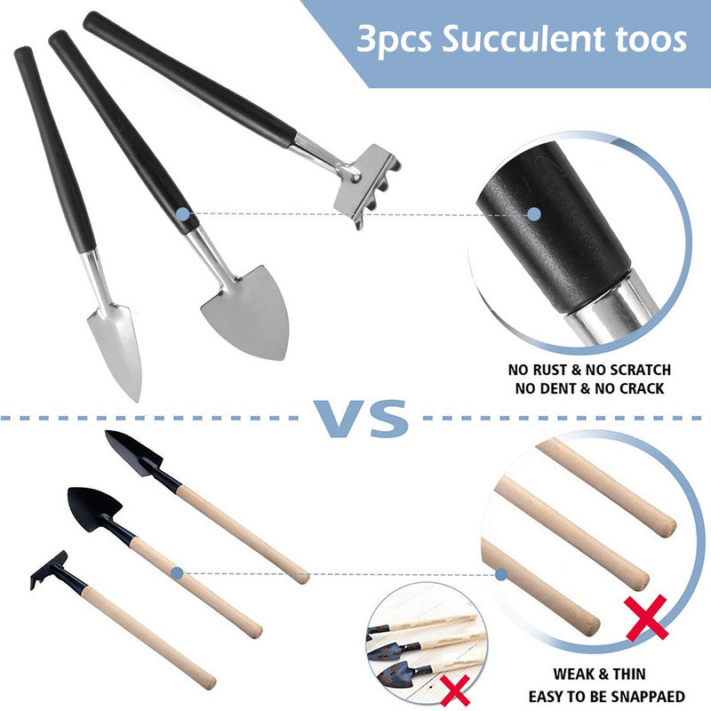 Sada záhradného náradia, sada záhradných kvetináčov, plastový multifunkčný ručný nástroj na pestovanie rastlín s ergonomickou rukoväťou pre balkón a nádvorie, kvetináč...