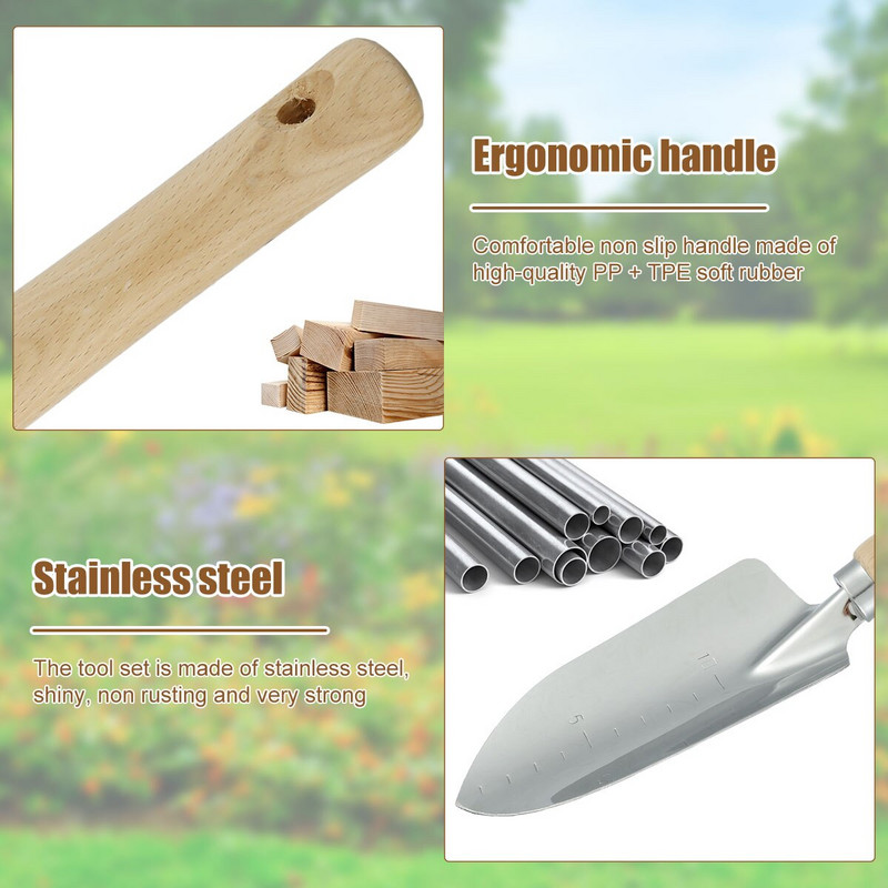 5-dielna sada záhradného náradia, ručná lopatka, sada záhradného náradia na bonsaje, mini sada náradia na presádzanie pre záhradné sukulentné bonsaje, malé rastliny