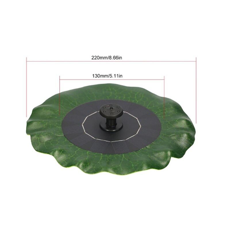 Solárne fontánové čerpadlo Lotus Leaf Wrap 6V 1.2 Solárna fontána s 8 tryskami napájaným vodným čerpadlom pre jazierko a akvárium