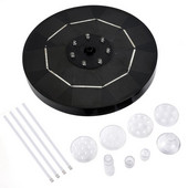 3,5W LED solárna fontána pre vtáčiu misku, solárne vodné fontány so 6 tryskami, solárna fontána s čerpadlom a dekoráciou jazierka