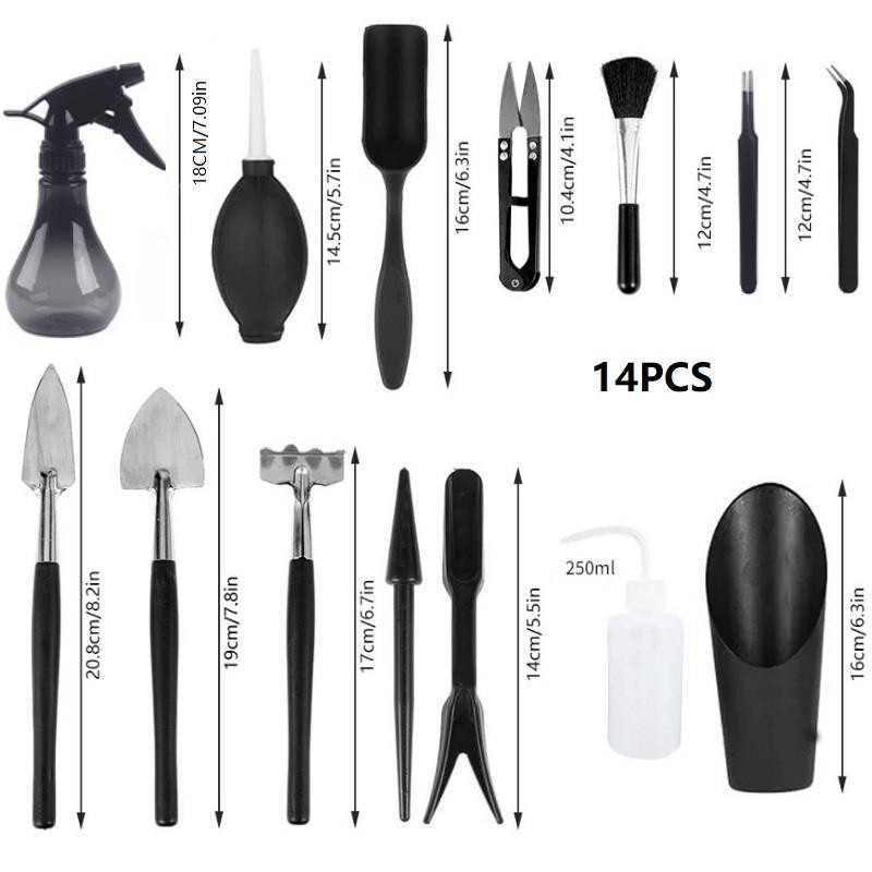 14/15 ks záhradná sada na kvetináče sukulentných rastlín mini ručná sada vnútorných bonsajov miniatúrny nástroj na transplantáciu sadeníc