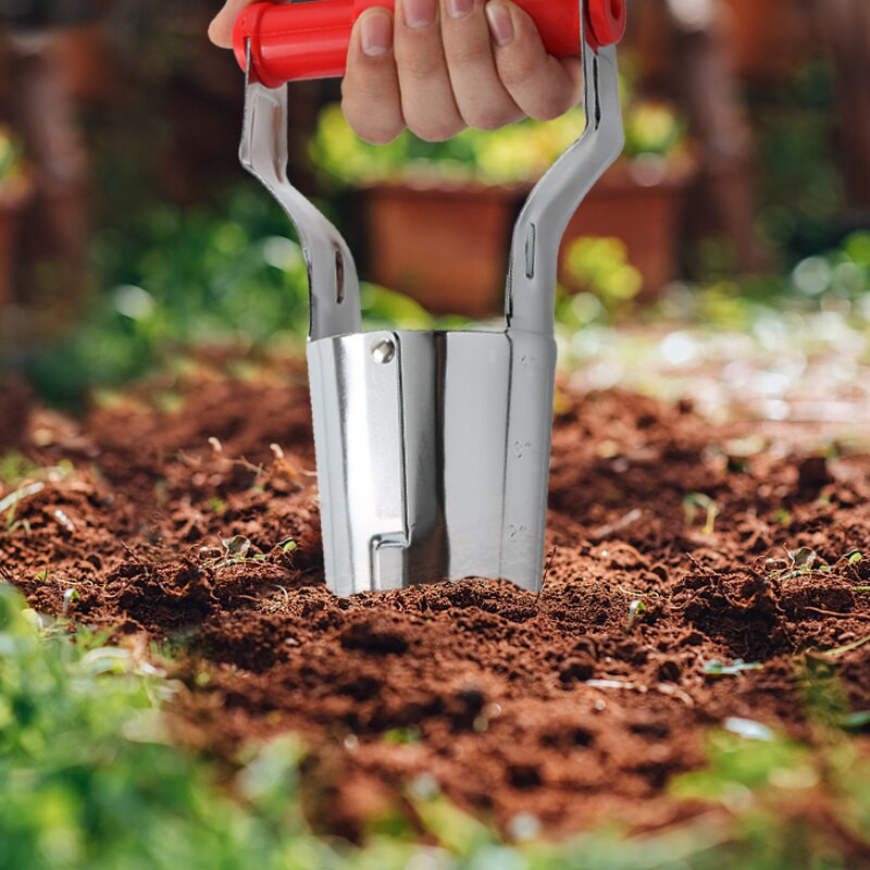 Svogūnėlių sodintuvas FLORA GUARD su gylio žymeklio persodintuvu, skirtas daržovių ir gėlių sodinukų sodinimui, įrankiai cilindrinė sėjamoji