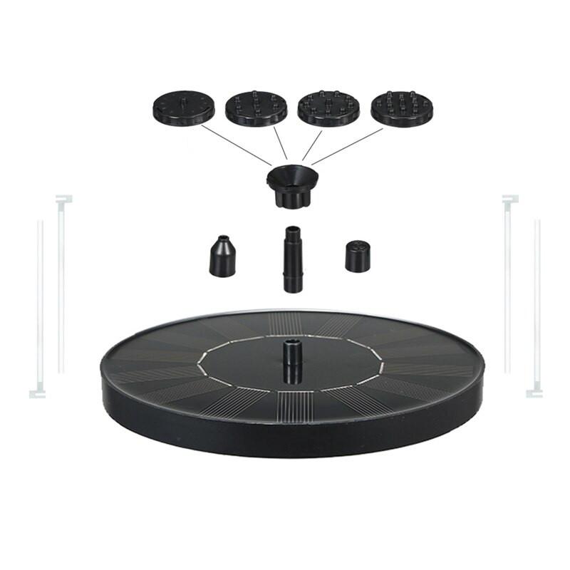 Solárna fontána s čerpadlom pre vtáčí kúpeľ 1,0 W so 6 tryskami pre vtáčí kúpeľ, záhradu, jazierko, bazén, vonkajšie použitie