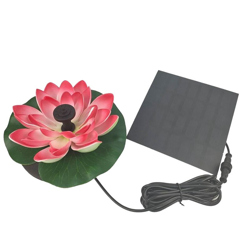 Solárne čerpadlo, fontána do kúpeľa pre vtáky s leknom, umelé plávajúce lotosové kvety, bezkartáčové čerpadlá pre záhradné jazierko s rybami