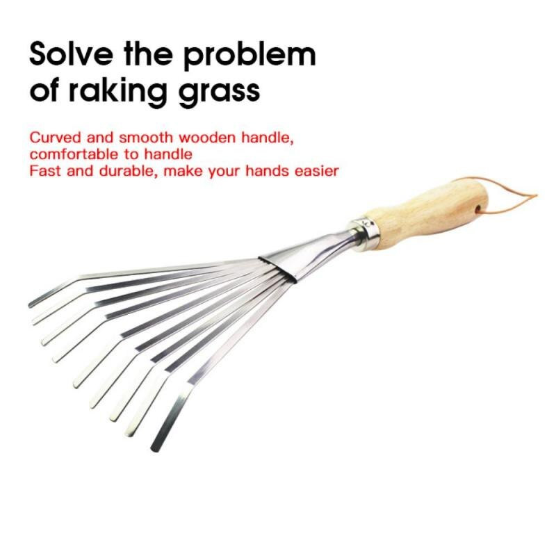 Nerūdijančio plieno devynių dantų akėčios Gėlės Sodo įrankiai Kastuvas grėblys vazonuose, laisvos žemės griebtuvas Dirvožemio grėblys ravėjimo sodo įrankis
