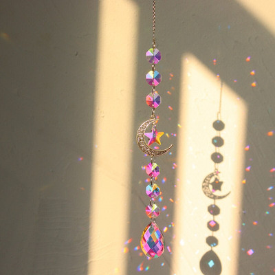 Crystal Suncatcher Window Wind Chimes Висящи цветни Rainbow Prism Shiny Chakra Light Catcher Indoor Outdoor Home Decoration