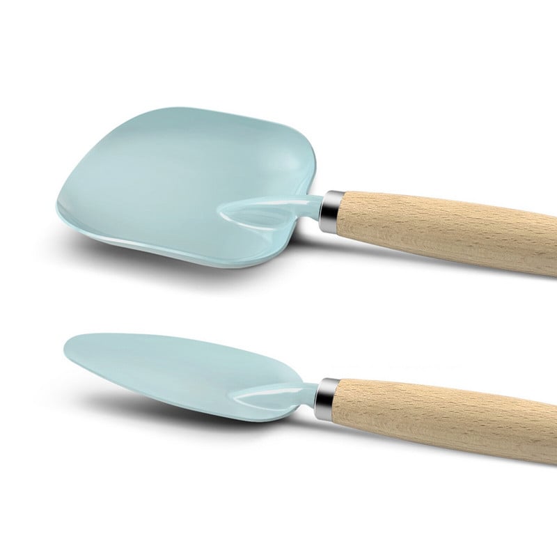 Mentele sodinimo įrankiai Kultivatorius Rankinis grėblys Kastuvų komplektas Mini patvarūs skleidikliai Antikoroziniai Ergonomika Mediena 4 vnt. Lengva valyti