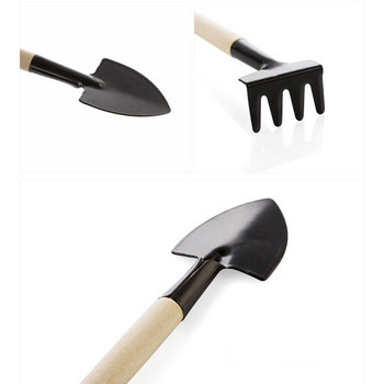 3 бр./комплект мини градинска лопата гребло лопата Инструмент за поддръжка на саксийни растения Мини комплект за засаждане Комплект лопата с дървена дръжка