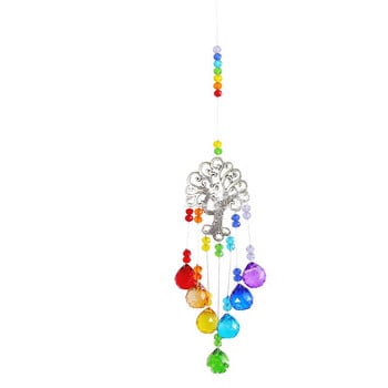 Crystal Wind Chime Star Moon Sun Catchers Windchimes επιμεταλλωμένες πολύχρωμες χάντρες κρεμαστές σταγόνες για χειροτεχνία διακόσμησης εξωτερικού χώρου κήπου