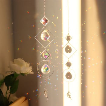 Sun Catcher Crystal Wind Chime Crystal Diamond Light Catcher Ball Στολίδια Στρογγυλό πλαίσιο Κρεμαστό Κουρτίνες Φωτισμός Ball Art Craft