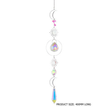 Sun Catcher Crystal Wind Chime Crystal Diamond Light Catcher Топка Орнаменти Кръгла рамка Висулка Завеси Осветителна топка Art Craft