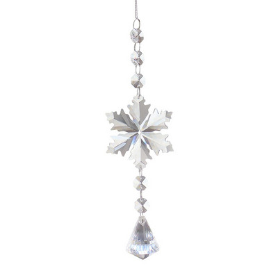 Crystal Light Catcher Prism Snowflake lango ornamentas sodui pakabinamas automobilio pakabukas namų dekoravimui Kalėdų lašas Kalėdų dekoras