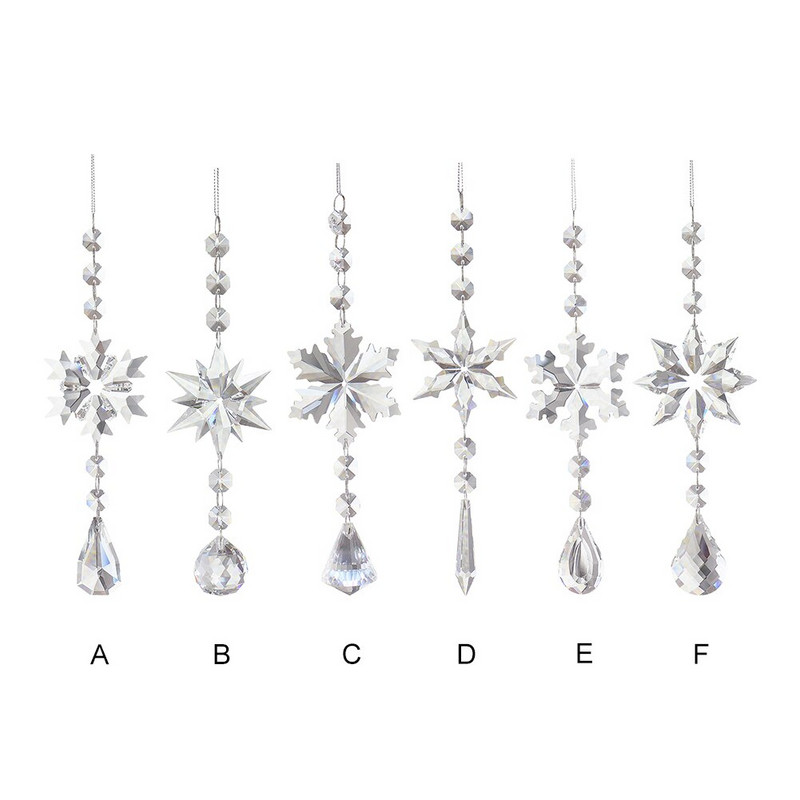 Crystal Light Catcher Prism Snowflake lango ornamentas sodui pakabinamas automobilio pakabukas namų dekoravimui Kalėdų lašas Kalėdų dekoras
