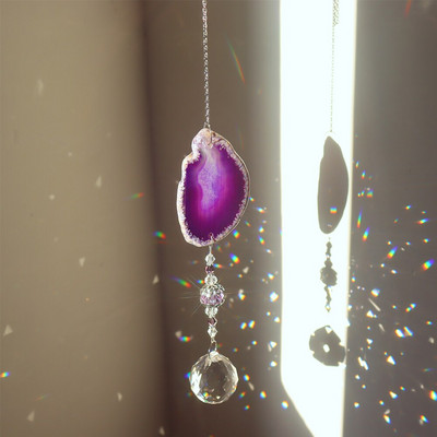 Кристал Windchime Любовно сърце Висулка Висящи вятърни камбанки Ловци на слънце Прозорец Rainbow Chaser Външна градина Подаръци за домашен декор