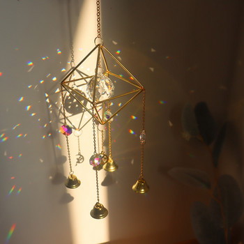 Crystal Windchimes Star Moon μενταγιόν Εξάγωνο Πρίσματα Ήλιος Φως Catcher Παράθυρο Κήπου Γάμος Κρεμαστό σταγόνα Διακόσμηση Σπιτιού Άνεμος Κουδούνι