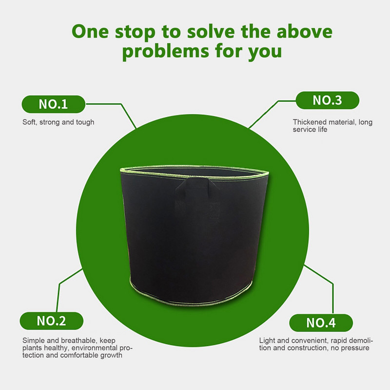 Birders Blend Seedling Premium 5 Indoor Pack 5 na zeleninu Outdoor Bag (vrecko s objemom 5 galónov) s rúčkami a nádobami na terasu, trávnik a cyklistiku