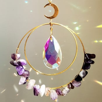 Suncatcher Crystal Rainbow Market Златни призми Уловители на слънце за прозорец Декорация на градина Висящи кристали на закрито Подарък за домашен декор