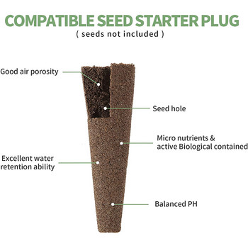 50 τεμ. Hydroponic Growing Sponge Practical Seed Pods Φιλικές προς το περιβάλλον λοβοί εκκίνησης σπόρων φυτών για Hydroponic System Garden Indoor