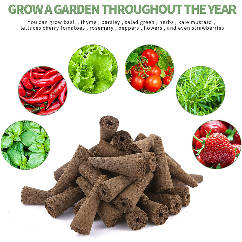 50 vnt. hidroponinės auginimo kempinės praktiškos sėklų ankštys Ekologiškos augalų sėklų pradinės ankštys, skirtos hidroponinės sistemos sodui viduje