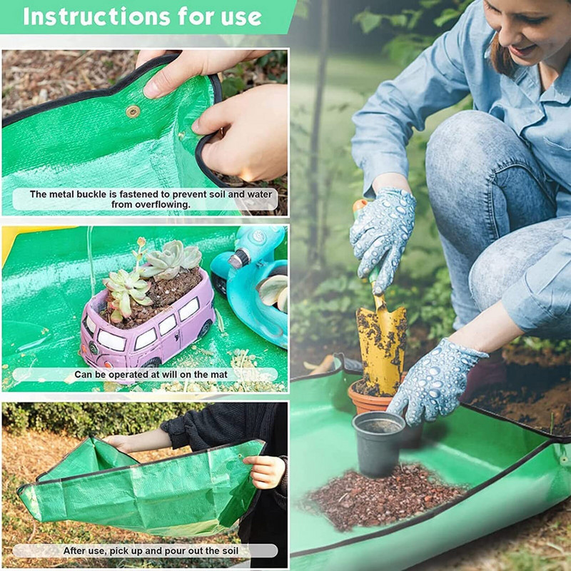 Záhradná podložka na presádzanie rastlín Wild Cakes, skladacia plachta na presádzanie rastlín, vodotesná záhradná podložka s organickým tekvicovým olejom