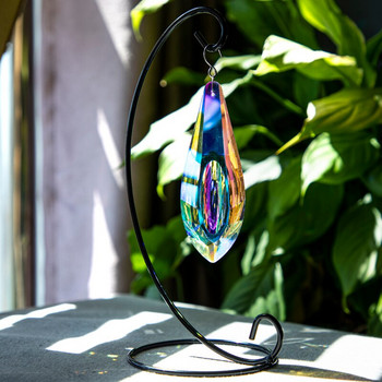 H&D 120mm AB Висящи кристали Suncatcher Орнамент Прозоречни призми Rainbow Maker Полилей Кристална висулка за декор на домашна градина