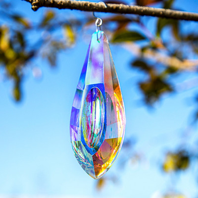 H&D 120mm AB függő kristályok napfogó dísz ablakprizmák szivárvány készítő csillár kristály medál otthoni kert dekorációhoz
