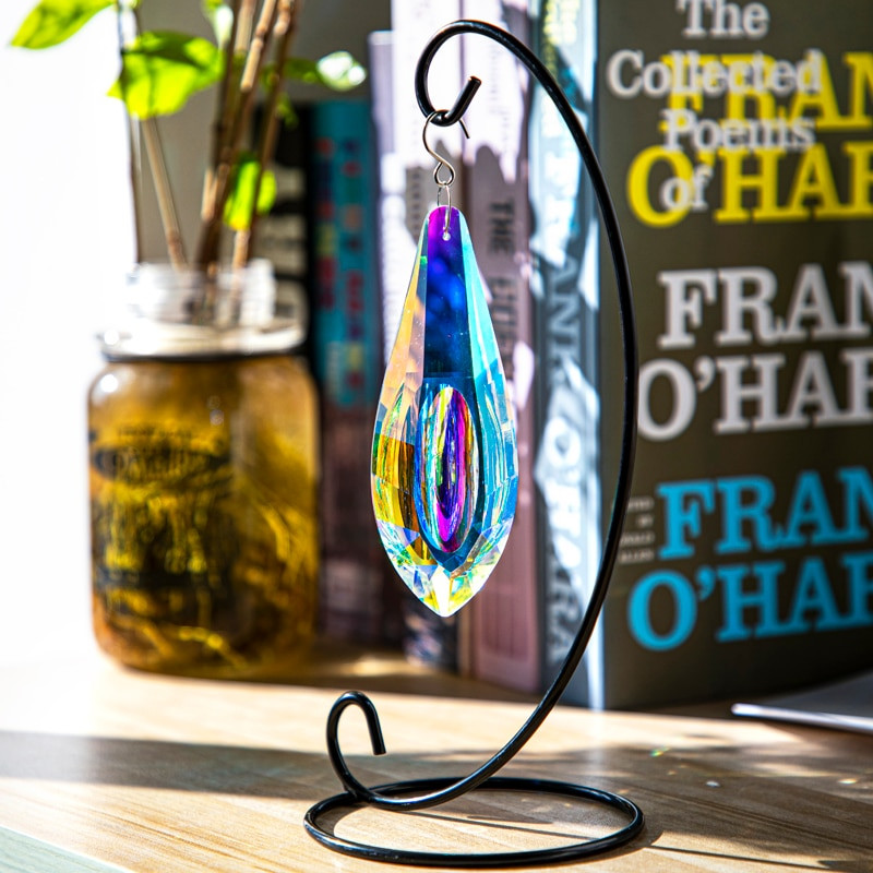 H&D 120mm AB kabantys kristalai Suncatcher Ornament langų prizmės vaivorykštės formuotojas liustra krištolinis pakabukas namų sodo dekoravimui