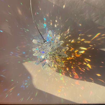 Aurora Borealis krištolinis saulės gaudytojas, pakabinamas Feng shui gydomoji prizmė saulės šviesos gaudyklė, vaivorykštės gamintoja, namų sodo dekoras