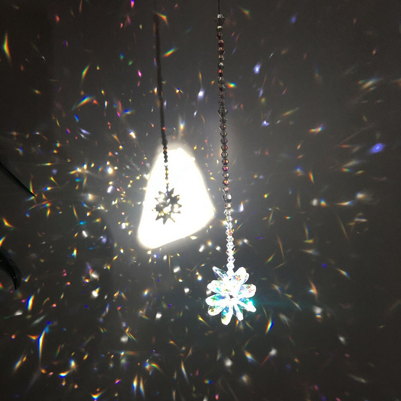 Aurora Borealis krištolinis saulės gaudytojas, pakabinamas Feng shui gydomoji prizmė saulės šviesos gaudyklė, vaivorykštės gamintoja, namų sodo dekoras