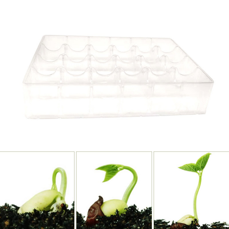 Tepelne odolný modrý malý priehľadný podnos, priehľadný pestovateľský kvetináč, sadenice, poľnohospodársky trávnik, súprava na pestovanie jahôd a záhrad.