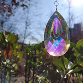 4 vnt. / rinkinys 76 mm sodo saulės gaudyklės, išskirtinės lašo formos dirbtinių krištolinių daugiafunkcis spalvingas sietynų pakabukas vaivorykštės gaminimo mašina