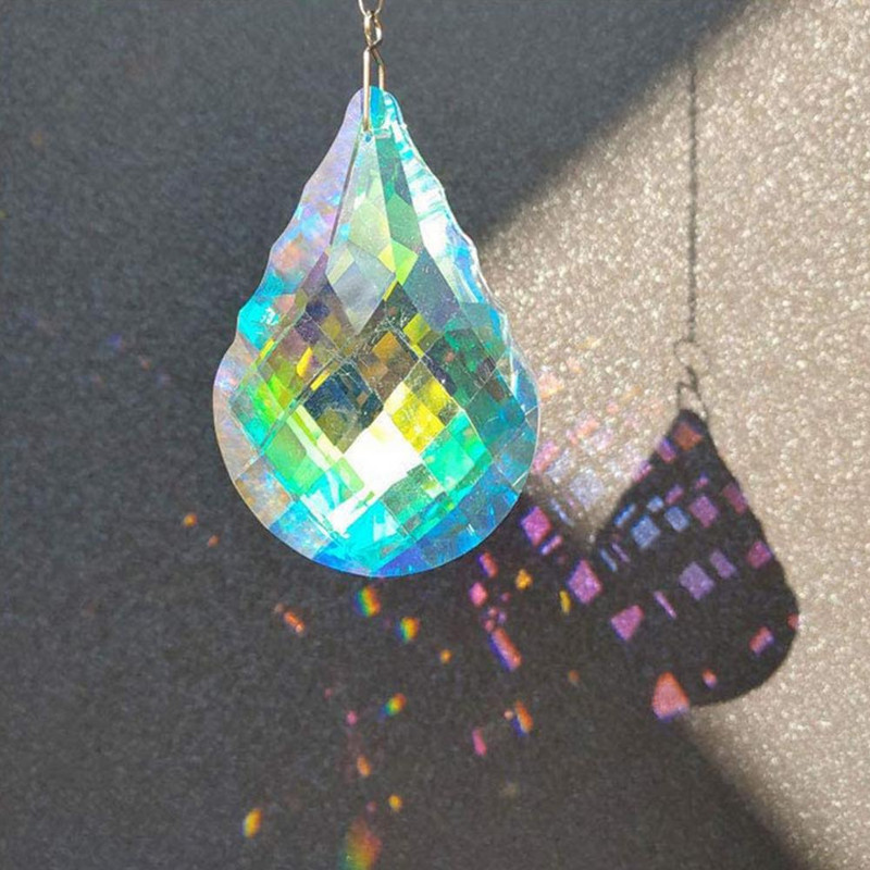 4 vnt. / rinkinys 76 mm sodo saulės gaudyklės, išskirtinės lašo formos dirbtinių krištolinių daugiafunkcis spalvingas sietynų pakabukas vaivorykštės gaminimo mašina