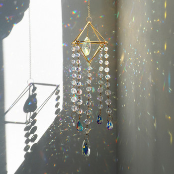 Ловец на слънчеви лъчи Висящ кристал Градина Wind Chime Prism Bead Charm Chandelier Home Window Decor Rainbow Maker Wedding Decoration Gift