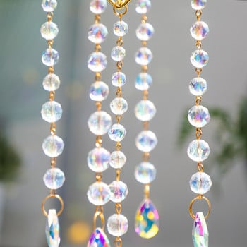 Ловец на слънчеви лъчи Висящ кристал Градина Wind Chime Prism Bead Charm Chandelier Home Window Decor Rainbow Maker Wedding Decoration Gift