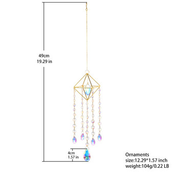 Ловец на слънчеви лъчи Висящ кристал Градина Wind Chime Prism Bead Charm Chandelier Home Window Decor Rainbow Maker Wedding Decoration Gift