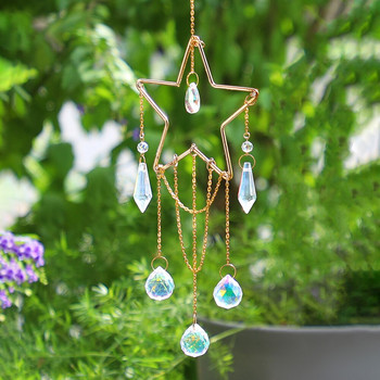 Suncatcher Star Sun Catcher Crystal Висящи витражи Prism Rainbow Maker Light Catcher Fairy Window Patio Garden Decoration