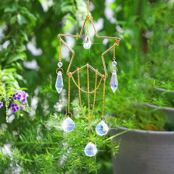 Suncatcher Star Sun Catcher Κρυστάλλινο κρεμαστό βιτρό Πρίσμα Rainbow Maker Light Catcher Fairy Window Αίθριο Διακόσμηση κήπου