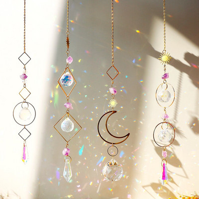 Kryštály Suncatcher Veľa závesných Sun Catcher s retiazkou Prívesok Ornament Krištáľové gule Boho Okno Záhrada Domov Dekorácia Víla Darček