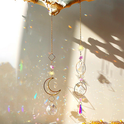 Kryštály Suncatcher Veľa závesných Sun Catcher s retiazkou Prívesok Ornament Krištáľové gule Boho Okno Záhrada Domov Dekorácia Víla Darček