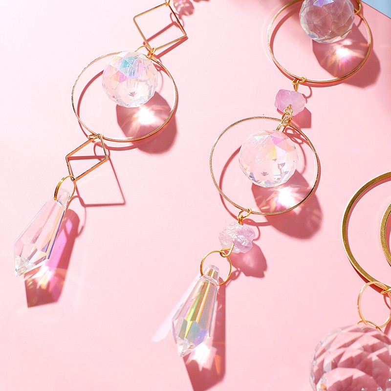 Kryštály Suncatcher Veľa závesných Sun Catcher s retiazkou Prívesok Ornament Krištáľové gule Boho Okno Záhrada Domov Dekorácia Víla Darček
