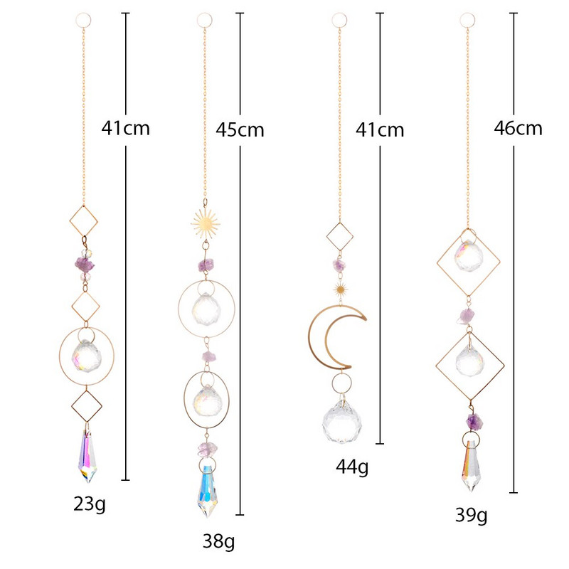 Kryštály Suncatcher Veľa závesných Sun Catcher s retiazkou Prívesok Ornament Krištáľové gule Boho Okno Záhrada Domov Dekorácia Víla Darček