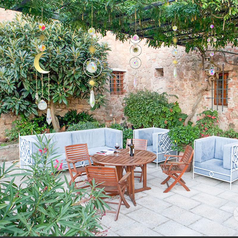 Kryštály Suncatcher Veľa závesných Sun Catcher s retiazkou Prívesok Ornament Krištáľové gule Boho Okno Záhrada Domov Dekorácia Víla Darček