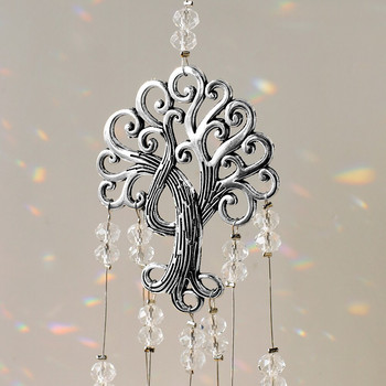 Crystal Tree Suncatcher Βιτρώ Rainbow Prism Sun Catcher Crystal Windchime για Παράθυρο Διακόσμηση Κήπου Διακόσμηση εξωτερικού χώρου