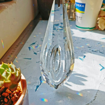 H&D 5-инчов голям кристален ловец на слънчеви лъчи прозрачни фасетирани призми с конско око Drop Rainbow Maker Window Garden Висяща декорация Орнамент
