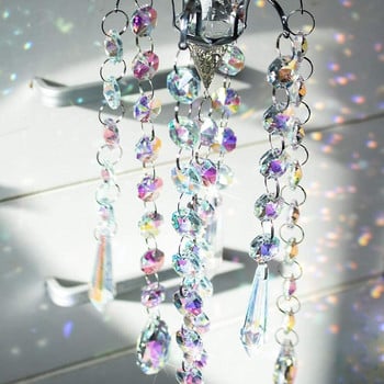 H&D висящ кристал Sun Catcher Rainbow Maker Window Chandelier Prisms Beads Chakra 38mm Charm Suncatcher Garden Home Decoration