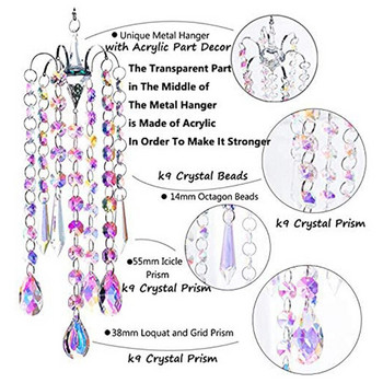 H&D Hanging Crystal Sun Catcher Rainbow Maker Παράθυρο Πολυέλαιος Prisms Beads Chakra 38mm Charm Suncatcher Garden Διακόσμηση σπιτιού